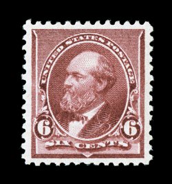 224, 6c Brown red, exceedingly well centered within extravagantly wide margins, bright rich color and a crisp impression, o.g., faintly hinged, extremely fine.