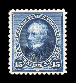 227, 15c Indigo, uncharacteristically well centered, strong color and impression, o.g., lightly hinged, extremely fine 2000 and 2007 PF certificates (latter grading VF-XF 85 SMQ
$410.00).