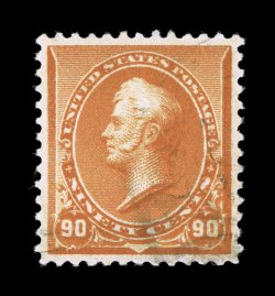 229, 90c Orange, exceedingly well centered, deep intense color and impression, unusually light cancel (especially for this high value), extremely fine a challenging stamp to
find in this impressive used quality 2006 PF certificate.