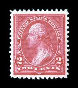 250, 2c Carmine, Ty. I, particularly well centered amid large margins, brilliantly rich color on fresh paper, o.g., n.h., extremely fine 1998 PSE certificate.