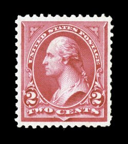 251, 2c Carmine, Ty. II, exceptionally well centered and margined, rich bright color and paper, o.g., n.h., extremely fine actually a very scarce stamp in this premium quality
1999 PF certificate.
