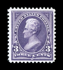 253, 3c Purple, rich luxuriant color, well centered within especially large margins, o.g., n.h., extremely fine 2000 PF certificate.