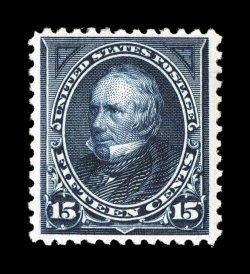 259, 15c Dark blue, deep intense color and a razor-sharp impression on bright white paper, unusually well centered within wide margins, o.g., faintly hinged, extremely fine 1999
PSE certificate and a 2000 PF certificate.