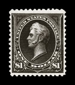 261A, $1.00 Black, Ty. II, an exciting mint example of this rare and difficult Bureau issue, being in a condition unlike the vast majority one encounters, fabulously bright and
fresh, with intense prooflike color and impression on wonderfully br