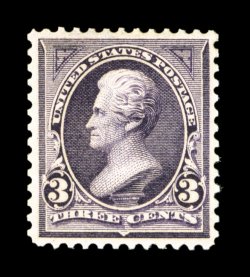 268, 3c Purple, well centered, strong rich color, o.g., n.h., extremely fine 2007 PSE certificate (VF-XF 85 SMQ $210.00).