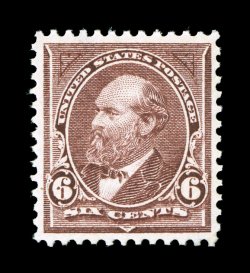 271, 6c Dull brown, unusually well centered and margined, especially for this difficult value, rich fresh color and sharp detailed impression on clean white paper, pristine
o.g., n.h., extremely fine 2002 PF certificate for a block of four, thi