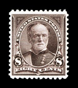 272, 8c Violet brown, uncharacteristically well centered and margined, lovely rich color and a strong impression, o.g., n.h., extremely fine 2001 PF
certificate.