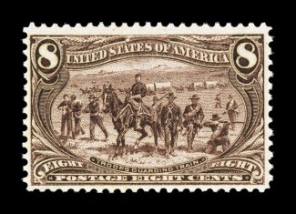 289, 8c Trans-Mississippi, well centered, strong rich color, o.g., n.h., very fine 1999 PF certificate.