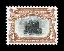 296, 4c Pan-American, a highly desirable mint single, being extraordinarily well centered and margined, rich fresh colors and strong impressions, immaculate o.g., n.h., an
extremely fine gem 1998 PF certificate and a 2007 PSE certificate (XF-Su