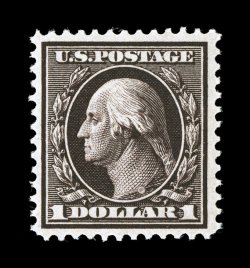 342, $1.00 Violet brown, well centered within large margins, deep luxuriant color and a sharp detailed impression, o.g., n.h., choice very fine premium quality never hinged
examples of this stamp are quite difficult to come by 1999 PF certific