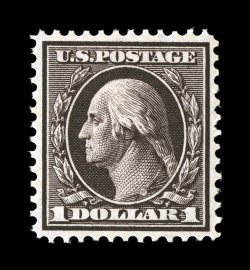 342, $1.00 Violet brown, well centered, deep rich color and a highly detailed impression, o.g., n.h., very fine photocopy of a 2003 PSE certificate for a block of four, this
being the bottom left stamp.