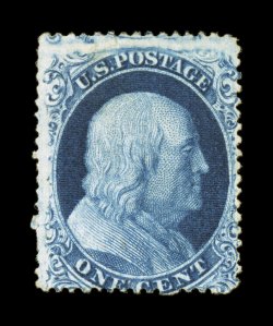 19b, 1c Blue, Ty. Ic, position 91R4, unused, deep rich color and a highly detailed impression, small tears, fine appearance 2007 PF certificate.