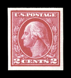 459, 2c Carmine imperforate coil, large margins all around, strong vibrant color, o.g., n.h., extremely fine 2007 PSE certificate (XF 90 SMQ $360.00).