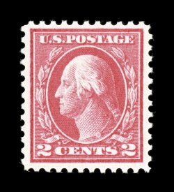 461, 2c Pale carmine red, marvelously bright and fresh, with gorgeous color and a clean impression on pristine white paper, exceptionally well centered within large margins,
o.g., n.h., extremely fine an especially elusive stamp in this premium