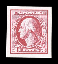 532, 2c Carmine rose offset imperforate, Ty. IV, exceedingly large and even margins all around, bright color, o.g., n.h., an extremely fine gem 1992 PF certificate and a 2007
PSE certificate (Superb 98 SMQ $310.00).