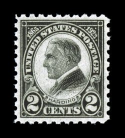 612, 2c Harding, excellent centering, strong color and impression, o.g., n.h., extremely fine 2007 PSE certificate (XF-Superb 95 SMQ $285.00).