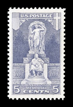628, 5c Ericsson Memorial, precisely centered within remarkably large margins all around, marvelously bright and fresh, unblemished o.g., n.h., superb 2007 PSE certificate
(Superb 98 - we are surprised a Jumbo designation was not assigned SMQ
