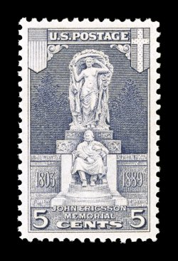 628, 5c Ericsson Memorial, exceedingly well centered and margined, fresh color, o.g., n.h., extremely fine gem 2004 PSE certificate (Superb 98 SMQ $425.00).