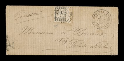 Yvert TT5, 1879 30c Black typeset postage due, right sheet-margin single with well clear to large margins on the other three sides, tied to 1884 entire folded letter from the
small village of Saint Francois with GuadeloupeSaint Francois18