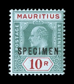 S.G. 181s-95s, 1910 1c-10R Coat of Arms and King Edward VII, with overprinted Specimen cplt., o.g. except 1c regummed, 50c with small facial scuff, otherwise fine-very fine
(Scott 137S-51S).