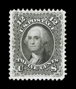 69, 12c Black, unused, nicely centered and margined, fresh color, traces of o.g., very fine 1987 PF certificate.