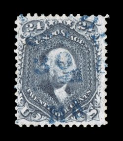 70b, 24c Steel blue, an eye-catching used example of this scarce and often misidentified shade, possessing unmistakable steel blue color in a spectacularly rich shade and an
excellent clarity of impression, well centered within exceptionally lar