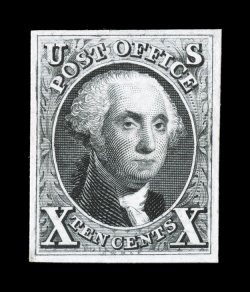 3P4-4P4, 5c Red brown and 10c Black reproductions, plate proofs on card cplt., large margins, fresh, very fine.