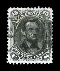 77, 15c Black, especially well centered and margined, strong rich color and a crisp impression on bright paper, extremely fine 2006 PF certificate.