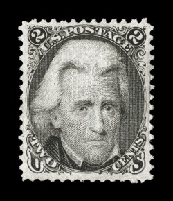 85B, 2c Black, Z grill, handsome unused example of this rare stamp, excellent centering within much wider margins than usually found on this tightly-spaced stamp, uncommonly
fresh color and a crisp impression, well defined grill, extremely fin