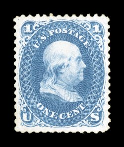 102, 1c Blue re-issue, beautifully centered within large balanced margins, strong rich color, disturbed o.g., extremely fine 1981 PF certificate.