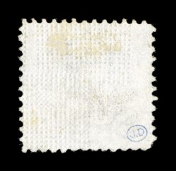 114 var., 3c Ultramarine, sextuplet grill variety, an attractively centered used example that bears six grill impressions, one of which is split, bright color, light cork
cancel, faint horizontal crease, otherwise very fine an important sta