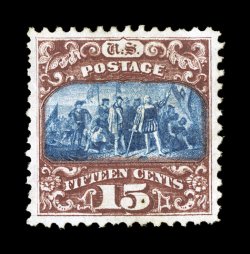 119, 15c Brown and blue, Ty. II, attractive unused example, with deep intense colors and impressions, extraordinarily well centered within large margins, extremely fine 1984 PF
certificate.