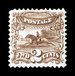 124, 2c Brown re-issue, well centered, fresh color, part o.g., very fine 1988 PF certificate.