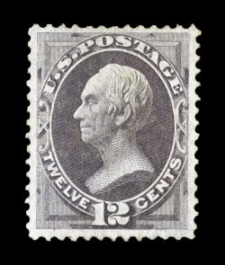 151, 12c Dull violet, unused, uncommonly well centered and margined, warm color, choice very fine 2007 PSE certificate.