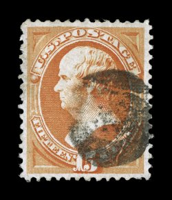 152, 15c Bright orange, attractive used single, excellent centering within large margins, strong bright color, cork cancel, extremely fine 2002 PSE certificate (XF 90 SMQ
$500.00).