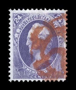 153, 24c Purple, used, deep intense color and an especially strong impression on bright paper, well centered within large margins, red NYFM cancel (Weiss GE-C7), extremely fine
an incredibly colorful stamp 2005 PF certificate.