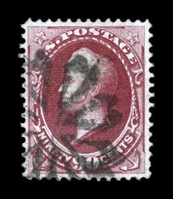155, 90c Carmine, used, deeply rich color and a crisp detailed impression, nicely centered, fancy NYFM cancel, choice very fine 1989 PF certificate.
