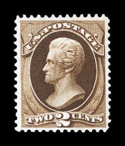 157, 2c Brown, well centered within uncharacteristically large margins, lovely rich color and a highly detailed impression, o.g., never hinged, extremely fine premium examples
of this stamp that are also never hinged are quite elusive 2006