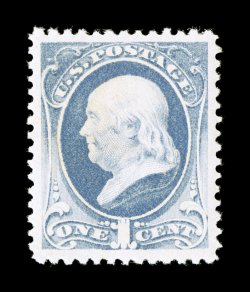 206, 1c Gray blue, exceptionally well centered within lavishly large margins, strong rich color and a crisp impression on bright white paper, pristine o.g., n.h., extremely fine
1996 PF certificate and a 2007 PSE certificate (XF 90 Jumbo SMQ $