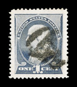212, 1c Ultramarine, a spectacular used single of this relatively common stamp, in anything but common quality, featuring gigantic margins all around and being incredibly well
centered within these extraordinary borders, rich fresh color, fairly
