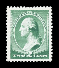 213, 2c Green, well centered within gigantic margins, strong rich color, o.g., lightly hinged, an extremely fine jumbo 2006 PF certificate.