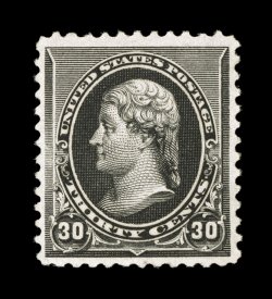 228, 30c Black, nicely centered and margined, strong fresh color on bright paper, o.g., l.h., very fine 1987 PF certificate.