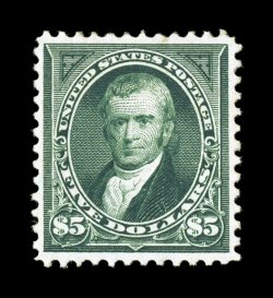 278, $5.00 Dark green, quite well centered, strong color and a well incised impression, o.g., very fine 1985 PF certificate.