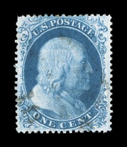20, 1c Blue, Ty. II, attractive used single, excellent centering within wide margins, lovely rich color and a crisp impression on fresh white paper, lightly cancelled, extremely
fine 2007 PF certificate.