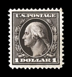 342, $1.00 Violet brown, well centered within uncommonly large margins, deep rich color and a well incised impression, o.g., choice very fine 2007 PSE
certificate.