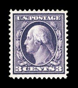 359, 3c Deep violet on bluish paper, well centered although expertly reperforated at left, bright rich color, o.g., lightly hinged, very fine appearance clear 1977 PF
certificate.