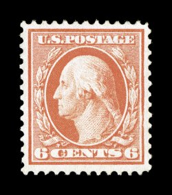 362, 6c Red orange on bluish paper, exceptionally bright and fresh, uncharacteristically well centered and margined, o.g., relatively lightly hinged, extremely fine a most
attractive Six Cent Bluish Paper 1985 PF certificate.