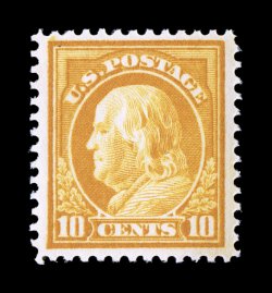 416, 10c Orange yellow, excellent centering within exceptionally large margins, wonderfully fresh with especially dark color, flawless o.g., n.h., extremely fine 2003 PF
certificate.
