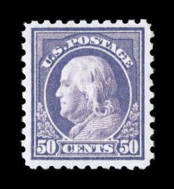 477, 50c Light violet, well centered within large margins, bright color, o.g., lightly hinged, very fine 1978 PF certificate.