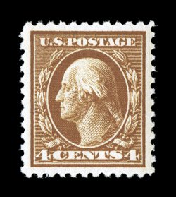 503, 4c Brown, an outstanding mint example that is precisely centered within exceptionally large margins, lovely rich color and a clean impression, pristine o.g., n.h., an
extremely fine gem for the perfectionist 2007 PSE certificate (Superb 98